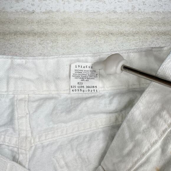 Vintage 90s Levis Jeans 550 31x30 Relaxed Fit Tapered Leg White Wash Orange Tab - Picture 5 of 9